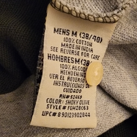 Faded Glory Men's Polo Striped Pullover 2 Button Front Size M - Picture 8 of 8